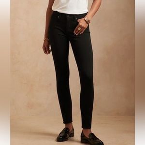 BANANA REPUBLIC- Premium Denim, Mid-Rise Skinny Ankle Jeans, Black,  26